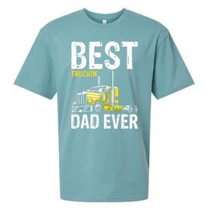 Best Truckin' Dad Ever Truck Driver Father Gift Sueded Cloud Jersey T-Shirt