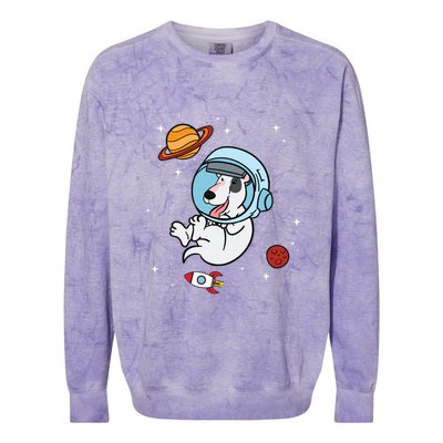 Bull Terrier Dog Astronaut Space Universe Galaxy Gift Colorblast Crewneck Sweatshirt