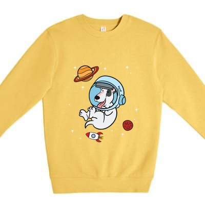 Bull Terrier Dog Astronaut Space Universe Galaxy Gift Premium Crewneck Sweatshirt