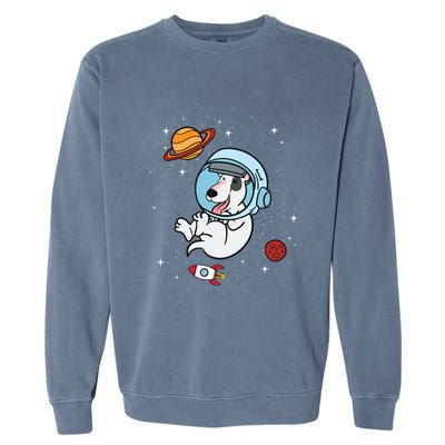 Bull Terrier Dog Astronaut Space Universe Galaxy Gift Garment-Dyed Sweatshirt