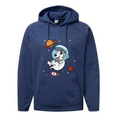 Bull Terrier Dog Astronaut Space Universe Galaxy Gift Performance Fleece Hoodie