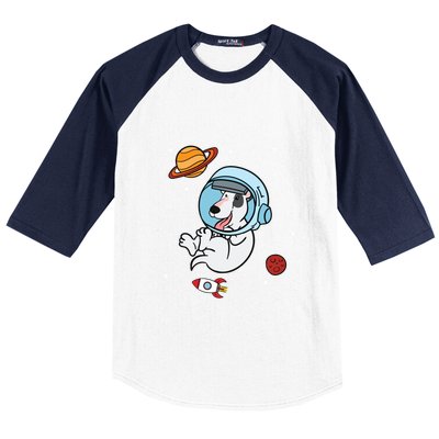 Bull Terrier Dog Astronaut Space Universe Galaxy Gift Baseball Sleeve Shirt