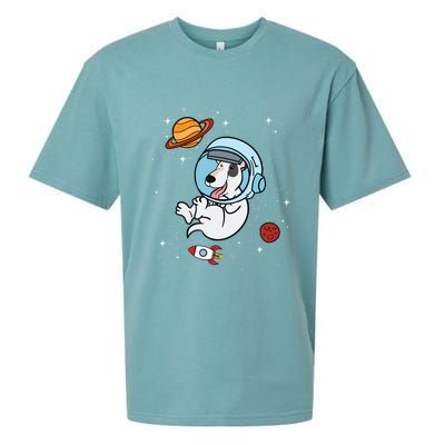 Bull Terrier Dog Astronaut Space Universe Galaxy Gift Sueded Cloud Jersey T-Shirt