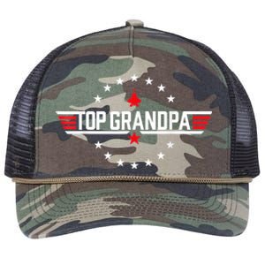 Top Grandpa Shirt Father's Day Birthday Retro Rope Trucker Hat Cap