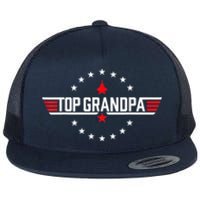 Top Grandpa Shirt Father's Day Birthday Flat Bill Trucker Hat