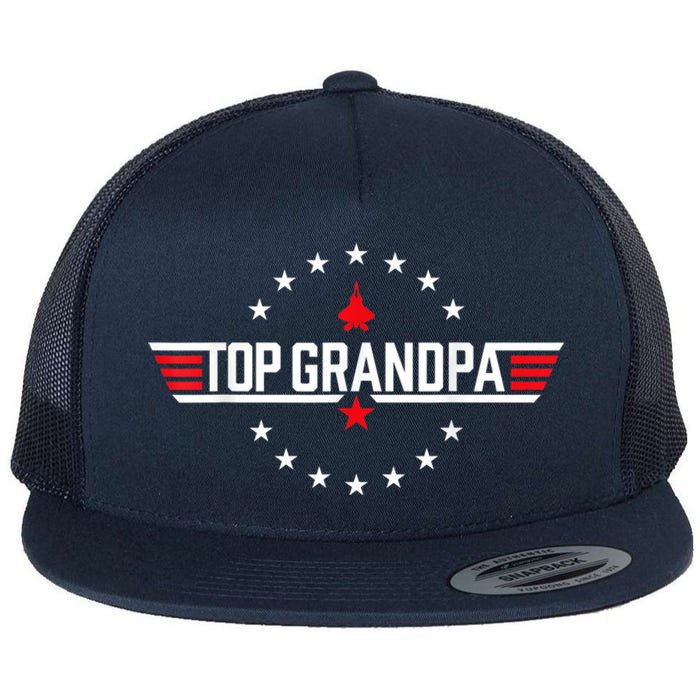 Top Grandpa Shirt Father's Day Birthday Flat Bill Trucker Hat