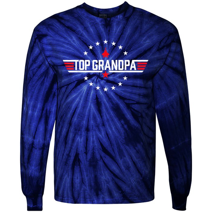 Top Grandpa Shirt Father's Day Birthday Tie-Dye Long Sleeve Shirt