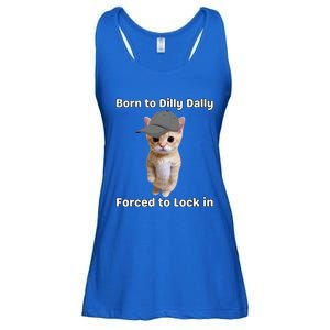 Born To Dilly Dally Forced To Lock In Cat Ladies Essential Flowy Tank