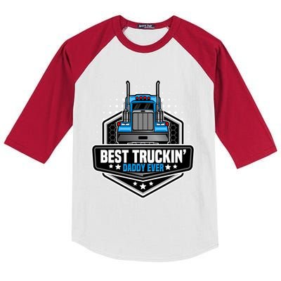 Best Truck Driver Dad Trucker Funny Gift For Dads Semi Truck Rig Gift Kids Colorblock Raglan Jersey