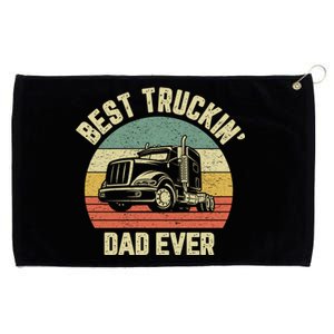 Best Truckin Dad Ever Truck Driver Semi Big Rig Trucker Gift Meaningful Gift Grommeted Golf Towel