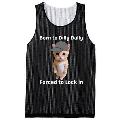 Born To Dilly Dally Forced To Lock In Cat Mesh Reversible Basketball Jersey Tank