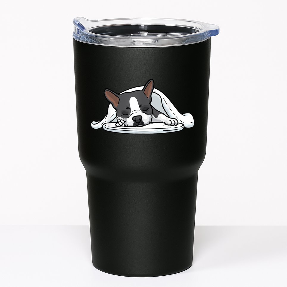 Boston Terrier Dog Sleeping Tumbler