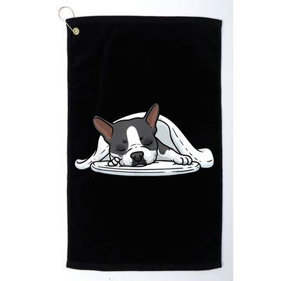 Boston Terrier Dog Sleeping Golf Towel