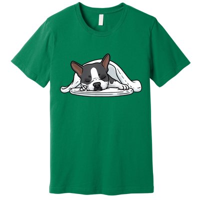 Boston Terrier Dog Sleeping Premium T-Shirt