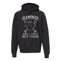 Baseball Tee Diamonds Are A Best Friend Baseball Premium Hoodie