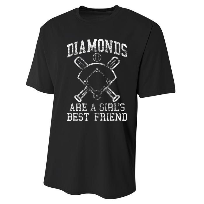 Baseball Tee Diamonds Are A Best Friend Baseball Performance Sprint T-Shirt