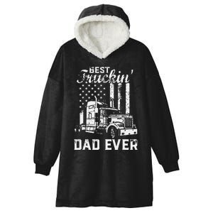 Best Truckin Dad Ever American Flag Fathers Day Hooded Wearable Blanket