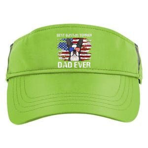 Boston Terrier Dad American Flag 4th Of July Dog Fathers Day Adult Drive Performance Visor