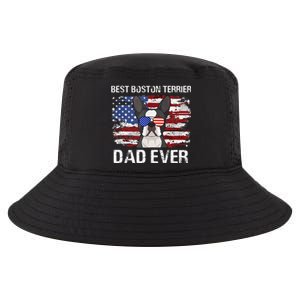 Boston Terrier Dad American Flag 4th Of July Dog Fathers Day Cool Comfort Performance Bucket Hat