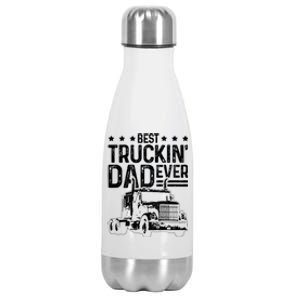 Best Truckin' Dad Ever Funny Truck Driver Father's Day Gift Great Gift Stainless Steel Insulated Water Bottle