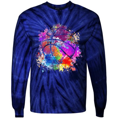 Basketball Team Dunking Fan Wo Teens Tie-Dye Long Sleeve Shirt