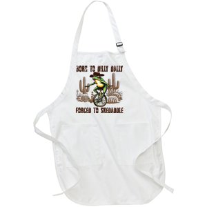 Born To Dilly Dally Forced To Skedaddle Frog Full-Length Apron With Pockets