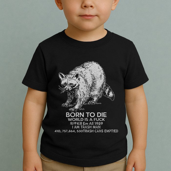 Born To Die World Is A Fu Kill Em All 1989 I Am Trash Man Toddler T-Shirt