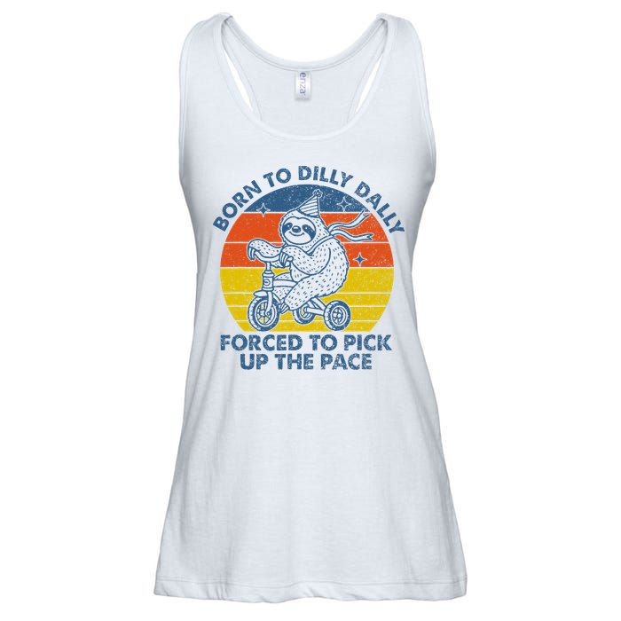 Born To Dilly Dally Forced To Pick Up The Pace Cute Sloth Ladies Essential Flowy Tank