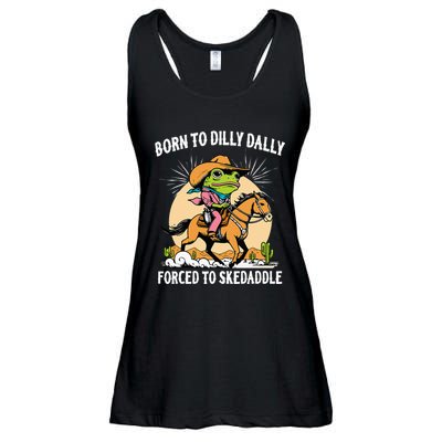 Born To Dilly Dally Forced To Skedaddle Ladies Essential Flowy Tank