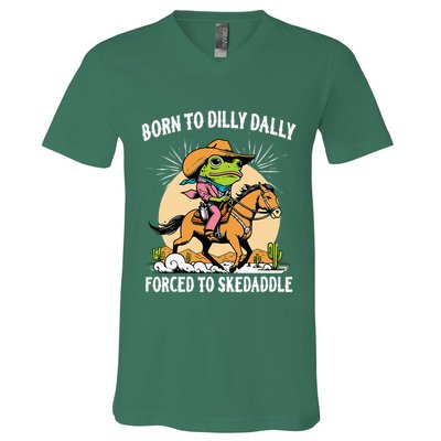 Born To Dilly Dally Forced To Skedaddle V-Neck T-Shirt