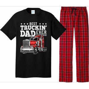 Best Truckin Dad Ever Big Rig Trucker Fathers Day Gift Pajama Set