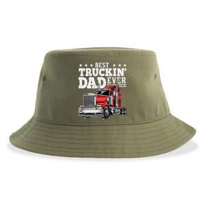 Best Truckin Dad Ever Big Rig Trucker Fathers Day Gift Sustainable Bucket Hat