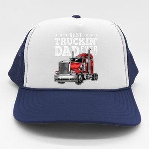 Best Truckin Dad Ever Big Rig Trucker Fathers Day Gift Trucker Hat