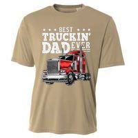 Best Truckin Dad Ever Big Rig Trucker Fathers Day Gift Cooling Performance Crew T-Shirt