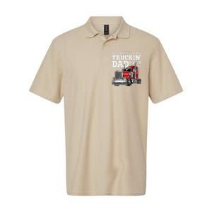 Best Truckin Dad Ever Big Rig Trucker Fathers Day Gift Softstyle Adult Sport Polo