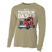 Best Truckin Dad Ever Big Rig Trucker Fathers Day Gift Cooling Performance Long Sleeve Crew