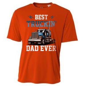 Best Truckin Dad Ever American Flag Father's Day Cooling Performance Crew T-Shirt