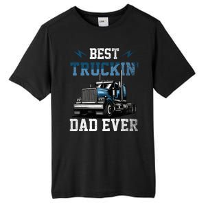 Best Truckin Dad Ever American Flag Father's Day Tall Fusion ChromaSoft Performance T-Shirt