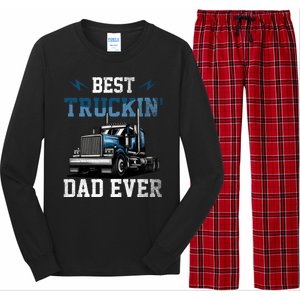 Best Truckin Dad Ever American Flag Father's Day Long Sleeve Pajama Set