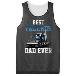 Best Truckin Dad Ever American Flag Father's Day Mesh Reversible Basketball Jersey Tank