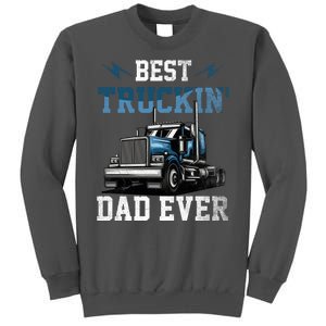 Best Truckin Dad Ever American Flag Father's Day Tall Sweatshirt