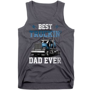 Best Truckin Dad Ever American Flag Father's Day Tank Top