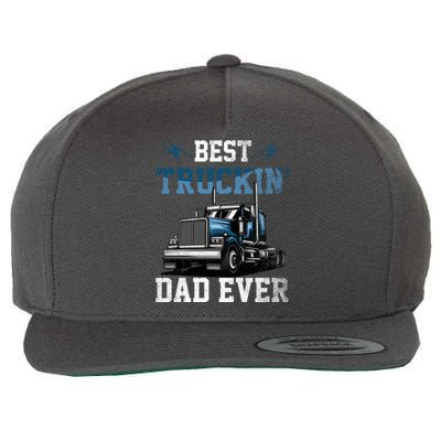 Best Truckin Dad Ever American Flag Father's Day Wool Snapback Cap