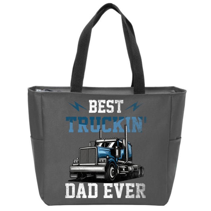 Best Truckin Dad Ever American Flag Father's Day Zip Tote Bag