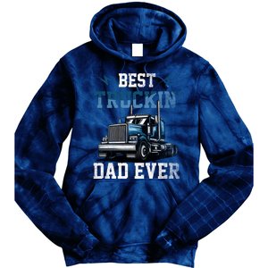 Best Truckin Dad Ever American Flag Father's Day Tie Dye Hoodie