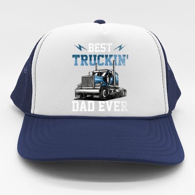 Best Truckin Dad Ever American Flag Father's Day Trucker Hat