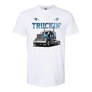 Best Truckin Dad Ever American Flag Father's Day Softstyle CVC T-Shirt