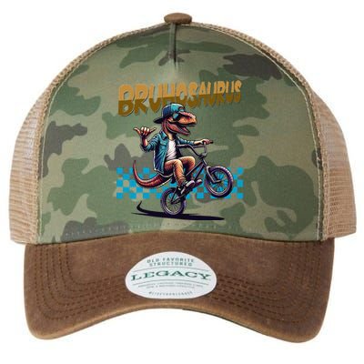 Bruhosaurus Trex Dinosaur Riding Bmx Bike Bruh Legacy Tie Dye Trucker Hat