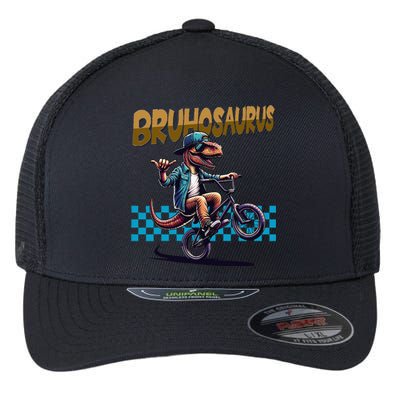 Bruhosaurus Trex Dinosaur Riding Bmx Bike Bruh Flexfit Unipanel Trucker Cap