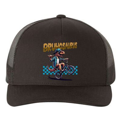 Bruhosaurus Trex Dinosaur Riding Bmx Bike Bruh Yupoong Adult 5-Panel Trucker Hat